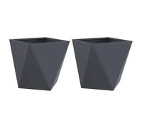 Vidaxl Jardinière 2 Pcs Anthracite 40 X 40 X 40 Cm Acier