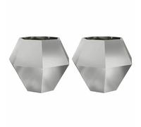 vidaXL Jardinière 2 pièces Argent 100 x 100 x 80 cm Acier galvanisé