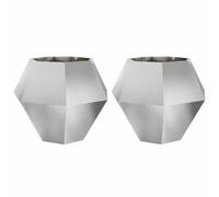 Vidaxl Jardinière 2 Pcs Argent 100 X 100 X 80 Cm Acier Inoxydable