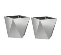 Vidaxl Jardinière 2 Pcs Argent 30 X 30 X 30 Cm Acier Galvanisé