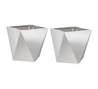 Vidaxl Jardinière 2 Pcs Argent 30 X 30 X 30 Cm Acier Inoxydable