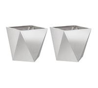 Vidaxl Jardinière 2 Pcs Argent 40 X 40 X 40 Cm Acier Inoxydable