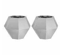 Vidaxl Jardinière 2 Pcs Argent 50 X 50 X 40 Cm Acier Inoxydable