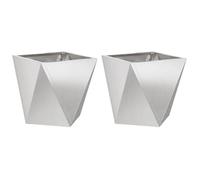 Vidaxl Jardinière 2 Pcs Argent 50 X 50 X 50 Cm Acier Inoxydable