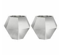 vidaXL Jardinière 2 pcs Argent 75 x 75 x 60 cm Acier galvanisé, Jardin et terrasse, bac à Fleurs Solide, Support rectangulaire, décor d'herbes et Verdure, boîte