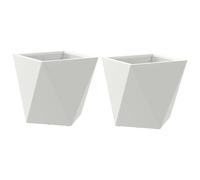 Vidaxl Jardinière 2 Pcs Blanc 30 X 30 X 30 Cm Acier