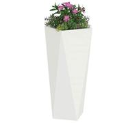 vidaXL Jardinière 2 pcs Blanc 30 x 30 x 75 cm Acier, Jardin et terrasse, bac à Fleurs en Acier Robuste, boîte rectangulaire pour déco de Patio