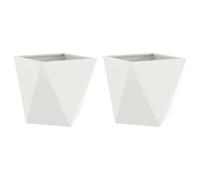 Vidaxl Jardinière 2 Pcs Blanc 40 X 40 X 40 Cm Acier