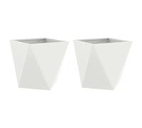 Vidaxl Jardinière 2 Pcs Blanc 50 X 50 X 50 Cm Acier