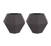 vidaXL Jardinière bac à fleurs 2 pcs Noir 100x100x80 cm Acier