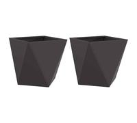 vidaXL Jardinière 2 pcs Noir 50 x 50 x 50 cm Acier, Jardin et terrasse, bac à Fleurs en Acier Robuste, boîte rectangulaire pour déco de Patio