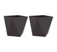Vidaxl Jardinière 2 Pcs Noir 50 X 50 X 50 Cm Acier