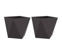 vidaXL Jardinière 2 pcs Noir 50 x 50 x 50 cm Acier, Jardin et terrasse, bac à Fleurs en Acier Robuste, boîte rectangulaire pour déco de Patio