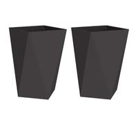 vidaXL Jardinière 2 pcs Noir 50 x 50 x 75 cm Acier, Jardin et terrasse, bac à Fleurs en Acier Robuste, boîte rectangulaire pour déco de Patio