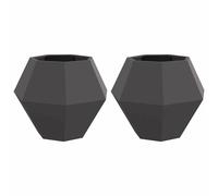 vidaXL Jardinière 2 pcs Noir 75 x 75 x 60 cm Acier