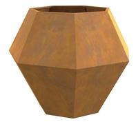 vidaXL Jardinière 2 pcs Rouillé 100 x 100 x 80 cm, Jardin et terrasse, bac à Fleurs Solide, Support rectangulaire, décor d'herbes et Verdure, boîte