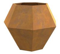 vidaXL Jardinière 2 pcs Rouillé 100 x 100 x 80 cm, Jardin et terrasse, bac à Fleurs Solide, Support rectangulaire, décor d'herbes et Verdure, boîte