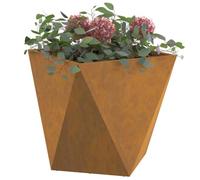 vidaXL Jardinière 2 pcs Rouillé 40 x 40 x 40 cm, Jardin et terrasse, bac à Fleurs en Acier Robuste, boîte rectangulaire pour déco de Patio