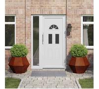 vidaXL Jardinière Lot de 2 Rouillée 75 x 75 x 60 cm – Bac à fleurs solide, support rectangulaire