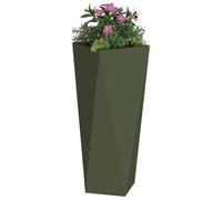 vidaXL Jardinière 2 pcs Vert Olive 30 x 30 x 75 cm Acier, Jardin et terrasse, bac à Fleurs en Acier Robuste, boîte rectangulaire pour déco de Patio