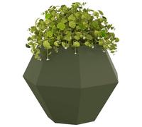 vidaXL Jardinière 2 pcs Vert Olive 75 x 75 x 60 cm Acier, Jardin et terrasse, bac à Fleurs Solide, Support rectangulaire, décor d'herbes et Verdure, boîte