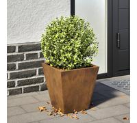 Jardinière 30x30x30 cm acier corten, jardinière d'extérieur, boîte à fleurs, boîte de jardin, jardinière de patio, 851050