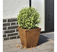 Jardinière 30x30x30 cm acier corten, jardinière d'extérieur, boîte à fleurs, boîte de jardin, jardinière de patio, 851050