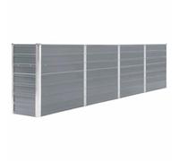 vidaXL Bac à fleurs Jardinière 320×40×77 cm Acier galvanisé Gris