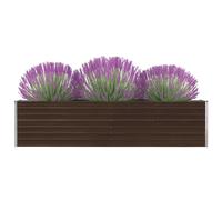 Vidaxl Jardinière 320x40x77 Cm Acier Galvanisé Marron