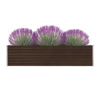 Vidaxl Jardinière 320x40x77 Cm Acier Galvanisé Marron