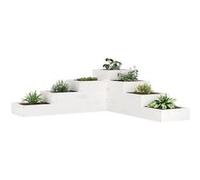 Vidaxl Jardinière 4 Niveaux 106x104,5x36 Cm Blanc Bois De Pin Massif