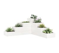 Vidaxl Jardinière 4 Niveaux 80,5x79x36 Cm Blanc Bois De Pin Massif
