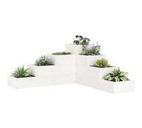 Vidaxl Jardinière 4 Niveaux 80,5x79x36 Cm Blanc Bois De Pin Massif