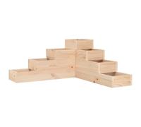 vidaXL Jardinière 4 niveaux – Pot de fleurs balcon/terrasse/patio, profondeurs variées, pin massif