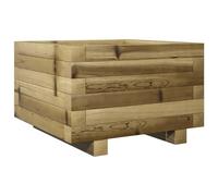 vidaXL Jardinière 40x40x26,5 cm Bois de pin imprégné Marron G