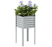 Jardinière 45x45x88 cm acier galvanisé, jardinière d'extérieur, bac à fleurs, bac à tomates, jardinière de terrasse, 4008967