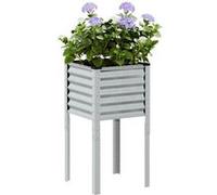 Jardinière 45x45x88 cm acier galvanisé, jardinière d'extérieur, bac à fleurs, bac à tomates, jardinière de terrasse, 4008967