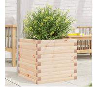 Jardinière 50x50x45,5 cm bois de pin massif, jardinière d'extérieur, bac à fleurs, boîte à plantes, jardinière de terrasse, jardinière d'herbes