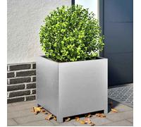 vidaXL Jardinière 50x50x50 cm en acier galvanisé 851218 Gris G