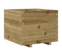 vidaXL Jardinière 60x60x49,5 cm Bois de pin imprégné, jardinière d'extérieur, bac à Fleurs, boîte à Plantes, jardinière de terrasse