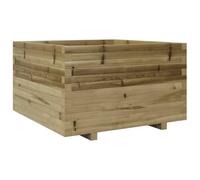 vidaXL Jardinière 80x80x49,5 cm Bois de pin imprégné, jardinière d'extérieur, bac à Fleurs, bac à tomates, jardinière de terrasse