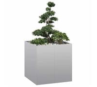 vidaXL Jardinière 80x80x80 cm en acier galvanisé - bac à plantes surélevé