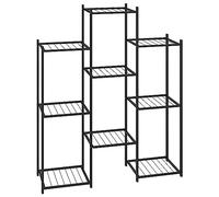 vidaXL Jardinière Support à Fleurs Étagère pour Plantes Présentoir Étagère de Rangement Salle de Séjour Salon Intérieur 83x25x100 cm Noir Fer