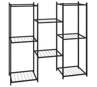 vidaXL Jardinière Support à Fleurs Étagère pour Plantes Présentoir Étagère de Rangement Salle de Séjour Salon Intérieur 83x25x80 cm Noir Fer