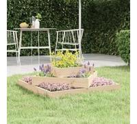 Jardinière Lit Surélevé Bac à Fleurs Jardin Blanc Bois Massif de Pin vidaXL