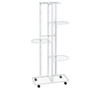 Vidaxl Jardinière À 5 Niveaux Avec Roues 44x23x100 Cm Blanc Fer Blanc