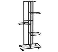 343117 vidaXL Jardinière à 5 niveaux avec roues 44x23x100 cm Noir Fer