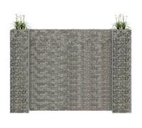 vidaXL Jardinière à gabion en H – fil d'acier – 260 x 40 x 180 cm