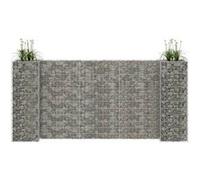 vidaXL Jardinière à gabion en H 260x40x120 cm fil d'acier 145662 Gris G