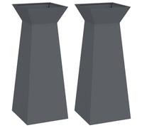 vidaXL Jardinière à Pilier 2 pcs Anthracite 40 x 40 x 100 cm, Joli Pot de Jardin et terrasse, présentoir métal Moderne, Solide déco extérieure pour Votre aménagement et Style